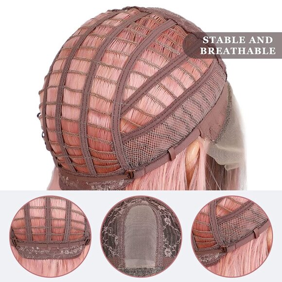 Ombre Pink Middle Part Lace Wig - Picture 7 of 7